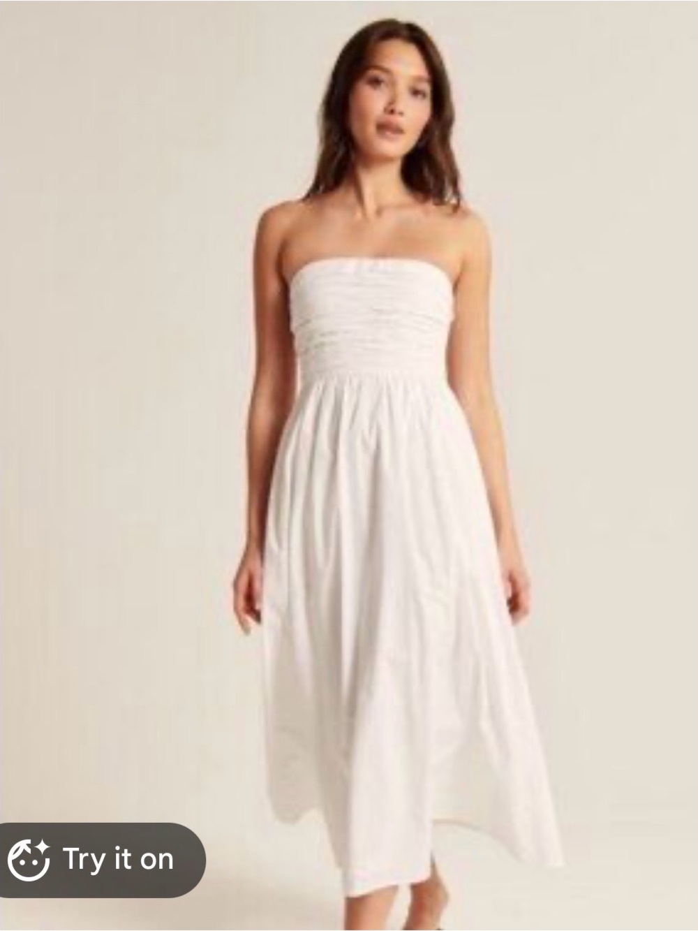 A&F Smocked Poplin Midi Dress